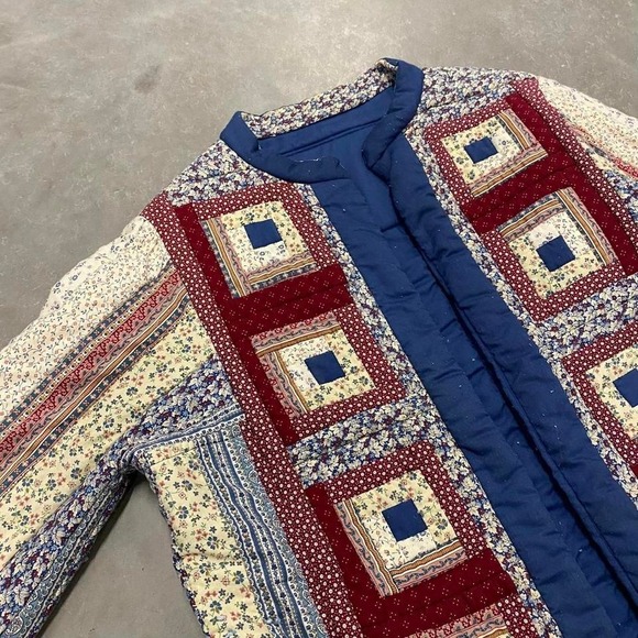 Vintage 90s y2k quilt jacket patchwork - Picture 2 of 4
